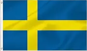 LARGE Swedish Flag, 3x5Ft Sweden Flags Banner For Indoor Outdoor Decoration of Canada Yards.Parade Or Express Mood
