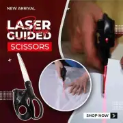 Laser Guided Sewing Scissors Positioning Straight Clothes Cutting Trimming Tool