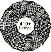 Temporary Tattoo Stencils for Women Girls and Kids, 410+ PCS Henna Tattoo Stencil Kit,Temporary Indian Arabian Glitter Airbrush Tattoo Stencils for Face Body Paint DIY