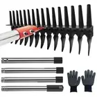 Thatch Rake with Upgraded Steel Metal Tines, Adjustable Heavy Duty Dethatcher...