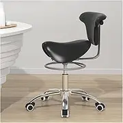 Saddle Stool,Ergonomic Chair with Pedal,Saddle Chair with Back Support,Adjustable Height,Loading Capacity 132ibs for Office Salon Shop
