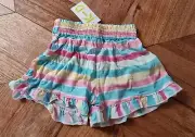 Brilliant Basics - Rainbow Striped Shorts - Size 4 - Relaxed Summer Shorts