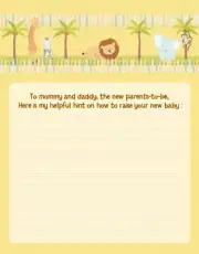 Jungle Safari Party - Baby Shower Notes of Advice for Mom - Set of 12
