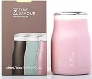 Time Savour 16oz Overnight Oats Containers with Lids for Overnight Oats, Smoothie, Yogurt, Pasta & Soup for Kids and Adults (Pink)