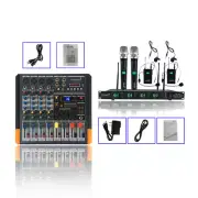 4-Channel 2000W Powered Audio Mixer System USB Live Studio Mixing,Wireless Mic