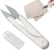 Portable U Shaped Scissors - Sewing Thread Cutters | U-Type Scissor Yarn Scissor with Safety Cover | Multipurpose Craft Clipper Cutter | U-Type Cutter for Paper Cutting, Sewing, Quilting