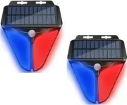 Solar Strobe Warning Lights with 90DB Alarm, 2-Pack, Waterproof Motion Sensor