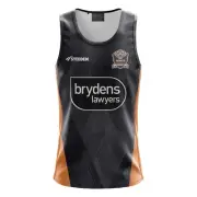 Wests Tigers 2024 Training Singlet Sizes Small - 5XL Available Black NRL Steeden