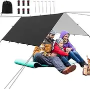 Tent Tarp - Travel Shelter Cover - Weatherproof Lightweight Tent Tarp for Backpacking, Survival, Picnic, Climbing, Travel