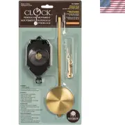 Complete Pendulum Clock Movement Kit - For 3/4 Inch Surfaces, Gold Finish