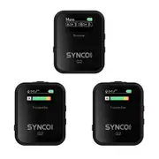 SYNCO G2 Wireless Lavalier Microphone, 2.4GHz 200m Transmission, TFT Display Screen - A2 Version (2 x Transmitter + 1 x Receiver)