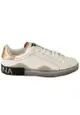 Dolce & Gabbana White Gold Leather Low Top Sneakers Casual Shoes