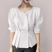 在飛比找momo購物網優惠-【Very Buy 非常勸敗】韓版通勤OL套裝氣質襯衫女裝法