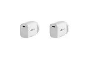 2PK Goobay Wall Charger Adapter Plug ANZ 20W USB-C PD For Apple Samsung White