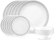 Corelle Mystic Gray Dinnerware Set, 18 Piece, 6 x 26cm Dinner Plate, 6 x 17cm Br