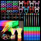 163 PCs Glow Party Supplies, 12 Foam Glow Sticks, 15 LED Glasses,8 Bunny Ear ...