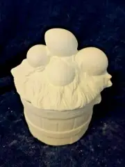 Eggs on a Basket 6" tall Container Ready to Paint Ceramic Bisque
