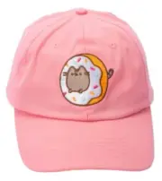 Pusheen Cat Pink Donut Embroidered Baseball Cap Buckle Youth Adult Ships FAST!