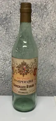 Vintage SEALED but EMPTY BRANDY INSUPERABLE GONZALEZ BYASS JEREZ BOTTLE