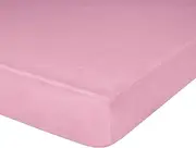 Jersey Knit Crib Sheet with Fitted Stretch, Standard Baby and Toddler Mattress, 52" x 28" x 8", Pink, Pack of 1