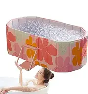 Foldable Bathtub for Adults, Portable Bath Barrel for Children, Mobile Spa Bathtubs for Adults, Freestanding Bathtub for Hot Bath and Ice Bath, Large Family for Spa
