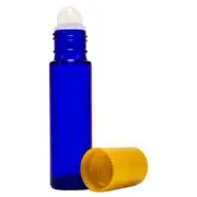 10 ml Cobalt Blue Roll On Glass Bottle w/ Gold Cap (Select from 1,6,12,18, 24)