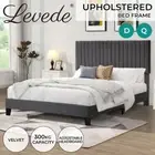 Levede Velvet Bed Frame Double Queen Mattress Base Platform Adjustable Headboard