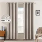 MIULEE Blackout Curtains for Bedroom Linen Texture Solid Thermal Insulated Na...