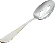Yamazaki Victoria Gold Accent Pierced Tablespoon Serving Spoon 8 1/2 in