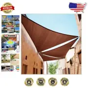 Brown Right Triangle Sun Shade Sail 7' x 13' x 14.8' - 95% UV Protection