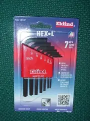Eklind Standard SAE 7 piece Short Arm Hex L Key Allen Wrench Set Steel USA