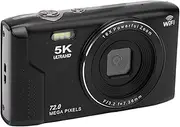 5K Digital Camera for Photography, 72MP Vlogging Camera, 2.8 Inch UHD Screen, 16x Digital Zoom Auto Focus WiFi Digital Cameras with Built in Flash for Beginner (64GB)