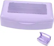 SOESFOUFU Quick Easy Nail Tool Sterilizer Manicure Cleaning Box Tweezers Tray Nail Clipper Storage Smooth Surface Sturdy Material Purple
