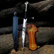 Shard of narsil sword Anduril sword broken sword cosplay leather sheath & palque