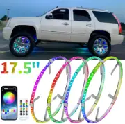 17.5" LED Wheel Ring Rim Lights RGB Chasing Turn Signal Bluetooth For GMC Yukon