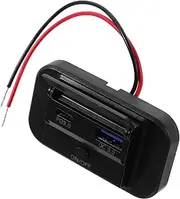 HAWILLOSCH Dual Ports USB Panel Mount Charger Fast Charging Adapter for Vehicle Splashproof Design with LED Light Over Voltage Protection Compatible with All Devices
