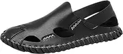 [Generic] Mens Adjustable Sandals Mesh Shoes Anti Slip Breathable Sports Head Half Slip Men's Shoes Hollow Out Large Mesh Breathable Board Shoes Slides for Men Size 9
