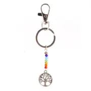 Premium Quality Tree of Life Keychain Rainbow Beads Accessories for Gift