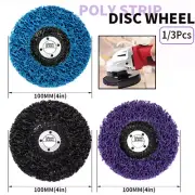 1/3Pcs 4'' Poly Strip Disc Wheel Paint Rust Removal Clean For Angle Grinder Tool