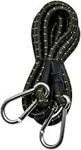 Carabiner Bungee Strap 150cm – Heavy-Duty Elastic Strap with Hooks for Securing Loads, Luggage, and Outdoor Use (green)