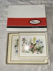 New In Box Vintage Floral Pimpernel Placemats Redoute Cork Board Set of 8