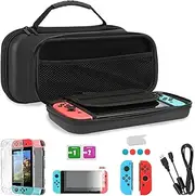 ZONEY Switch Carrying Case for Nintendo Switch, Cartridges Protective Hard Shell Travel Carrying Case Pouch for Nintendo Switch Console & Accessories (Black)
