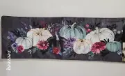 Thanksgiving Rachel Zoe Purple Blue Pumpkin Gourd Table Runner 14x48 GORGEOUS!