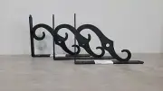 Lot Of 3 HARDWARE ESSENTIALS 852001 8x5.5 Ornamental Shelf Bracket Antique Black