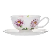Ashdene Botanical Symphony Cup & Saucer 220ml - Peony