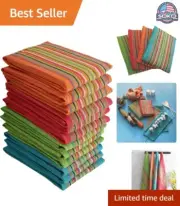 Luxurious 100% Cotton Kitchen Towels - Highly Absorbent and Lint-Free, Set of 12