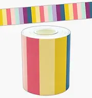 Teacher Created Resources Oh Happy Day Stripes Straight Rolled Border Trim - 50 ft - Decorate Bulletin Boards, Walls, Desks, Windows, Doors, Lockers, Schools, Classrooms, Homeschool & Offices