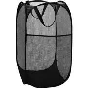 Strong Mesh Pop Up Hampers for Laundry, Collapsible 1 pack Classic Black