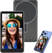4.02 Inch Magnetic Phone Vlog Screen, 1080P Rear Camera Monitor, Bluetooth Remote Phone Vlog Selfie Screen for Android Live Stream, Selfies,Multi Mode Control (Grey)