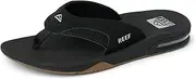 [REEF] Mens Fanning Sandal | Bottle Opener Flip Flop, Grey/Red, 9